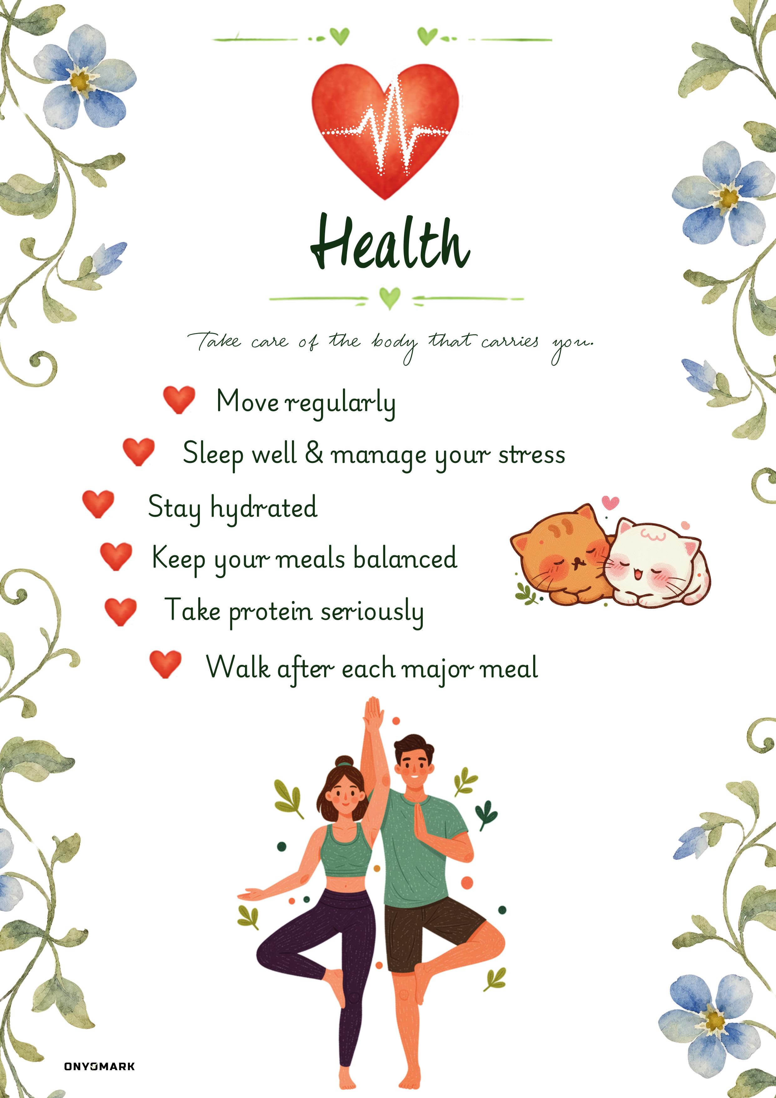 Health, Wealth & Relationships Posters — PDF preview